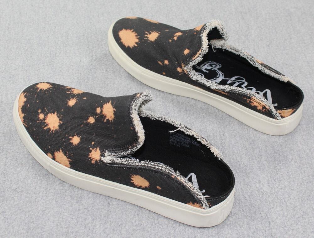 Very G Shoes Womens 7 Casual Slip On Mule Sneakers Tie Dye Black Orange Canvas